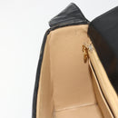 CHANEL Matelasse Shoulder Bag Lamb Skin Black Gold CC Auth bs35587-18