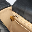CHANEL Matelasse Shoulder Bag Lamb Skin Black Gold CC Auth bs35587-19