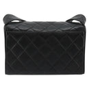 CHANEL Matelasse Shoulder Bag Lamb Skin Black Gold CC Auth bs35587-3