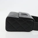 CHANEL Matelasse Shoulder Bag Lamb Skin Black Gold CC Auth bs35587-4