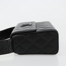 CHANEL Matelasse Shoulder Bag Lamb Skin Black Gold CC Auth bs35587-5