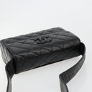 CHANEL Matelasse Shoulder Bag Lamb Skin Black Gold CC Auth bs35587-6