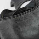 CHANEL Shoulder Bag Lamb Skin Gray Gold CC Auth bs35588-18
