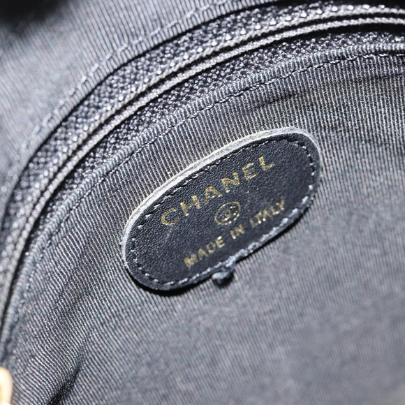 CHANEL Shoulder Bag Lamb Skin Gray Gold CC Auth bs35588