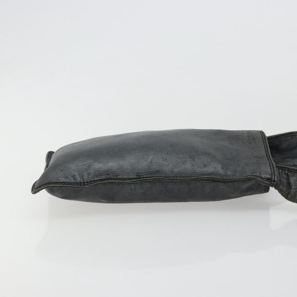 CHANEL Shoulder Bag Lamb Skin Gray Gold CC Auth bs35588
