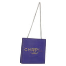 CHANEL Hologram Line Chain Shoulder Bag Nylon Purple Silver CC Auth bs35589A-1