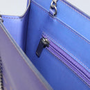 CHANEL Hologram Line Chain Shoulder Bag Nylon Purple Silver CC Auth bs35589A-20
