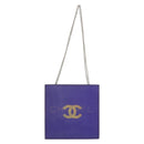 CHANEL Hologram Line Chain Shoulder Bag Nylon Purple Silver CC Auth bs35589A-13