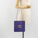 CHANEL Hologram Line Chain Shoulder Bag Nylon Purple Silver CC Auth bs35589A-21