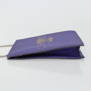 CHANEL Hologram Line Chain Shoulder Bag Nylon Purple Silver CC Auth bs35589A-4