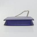CHANEL Hologram Line Chain Shoulder Bag Nylon Purple Silver CC Auth bs35589A-5