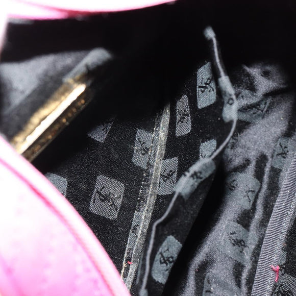 SAINT LAURENT Hand Bag Canvas Pink Gold Auth bs35590