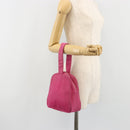 SAINT LAURENT Hand Bag Canvas Pink Gold Auth bs35590-20