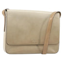 PRADA Shoulder Bag Patent leather Beige Silver Auth bs35591-1
