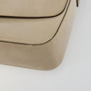 PRADA Shoulder Bag Patent leather Beige Silver Auth bs35591-9