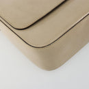 PRADA Shoulder Bag Patent leather Beige Silver Auth bs35591-14