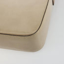 PRADA Shoulder Bag Patent leather Beige Silver Auth bs35591-15