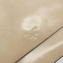 PRADA Shoulder Bag Patent leather Beige Silver Auth bs35591-17