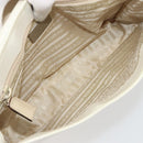 PRADA Shoulder Bag Patent leather Beige Silver Auth bs35591-11