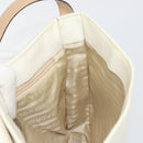 PRADA Shoulder Bag Patent leather Beige Silver Auth bs35591-19