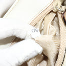 PRADA Shoulder Bag Patent leather Beige Silver Auth bs35591-12