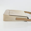 PRADA Shoulder Bag Patent leather Beige Silver Auth bs35591-3