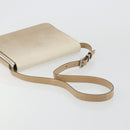 PRADA Shoulder Bag Patent leather Beige Silver Auth bs35591-7