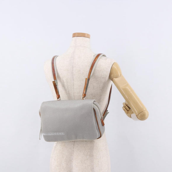 PRADA Sports Line Backpack Canvas Silver Auth bs35592