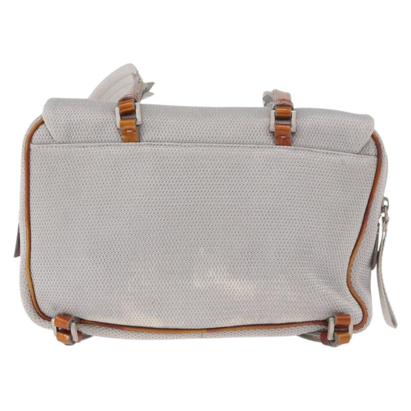 PRADA Sports Line Backpack Canvas Silver Auth bs35592