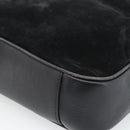 GUCCI Bamboo Shoulder Bag Suede 2way Black Gold 001 1014 1638 0 Auth bs35599-17