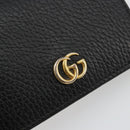 GUCCI GG Marmont Bifold Wallet Leather Black Gold 456126 Auth bs35602-17