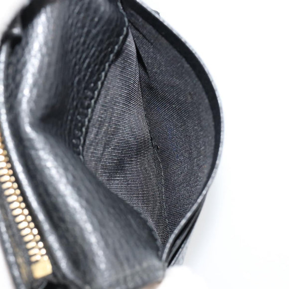 GUCCI GG Marmont Bifold Wallet Leather Black Gold 456126 Auth bs35602