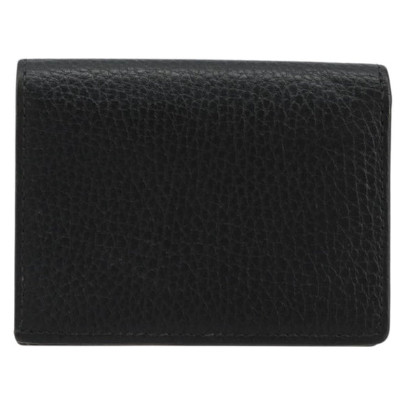 GUCCI GG Marmont Bifold Wallet Leather Black Gold 456126 Auth bs35602