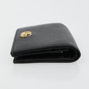 GUCCI GG Marmont Bifold Wallet Leather Black Gold 456126 Auth bs35602-3