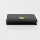 GUCCI GG Marmont Bifold Wallet Leather Black Gold 456126 Auth bs35602-6