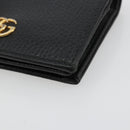 GUCCI GG Marmont Bifold Wallet Leather Black Gold 456126 Auth bs35602-7