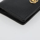 GUCCI GG Marmont Bifold Wallet Leather Black Gold 456126 Auth bs35602-14
