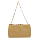 Salvatore Ferragamo Vara Ribbon Chain Bag Patent leather Beige Gold Auth bs35603-3
