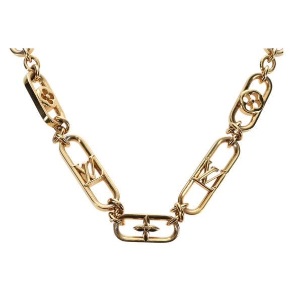 LOUIS VUITTON My LV Chain GM Necklace metal Gold Tone M01123 LV Auth bs35604M