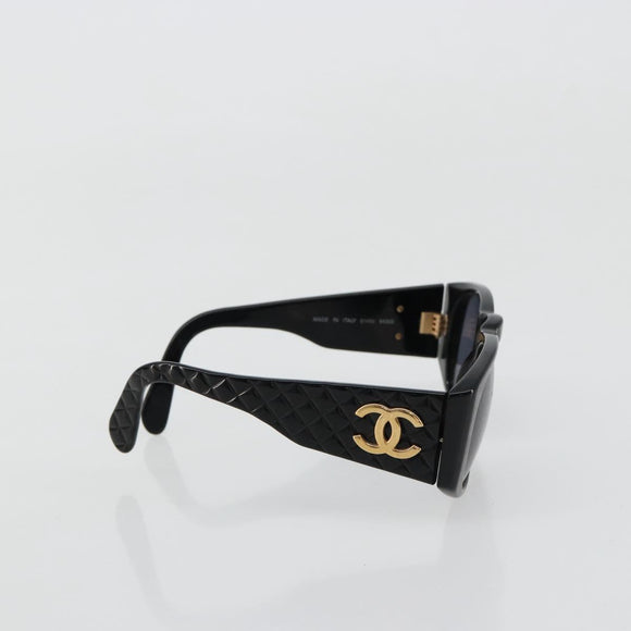 CHANEL Sunglasses plastic Black CC Auth bs35605