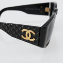 CHANEL Sunglasses plastic Black CC Auth bs35605-8