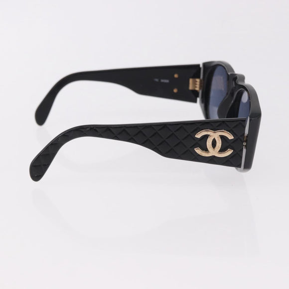 CHANEL Zonnebril plastic 2 Set Zwart Bruin CC Auth bs35606