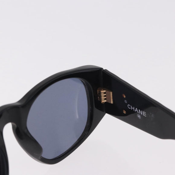 CHANEL Zonnebril plastic 2 Set Zwart Bruin CC Auth bs35606