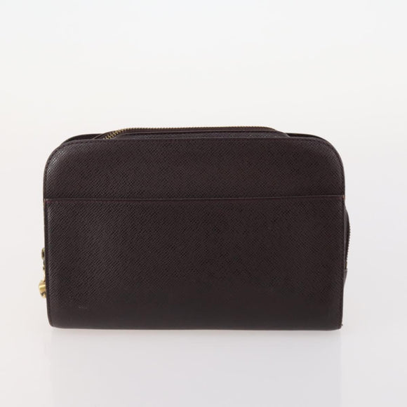 LOUIS VUITTON Taiga Baikal Clutch Bag 2 Set Acajou M30186 LV Auth bs35607