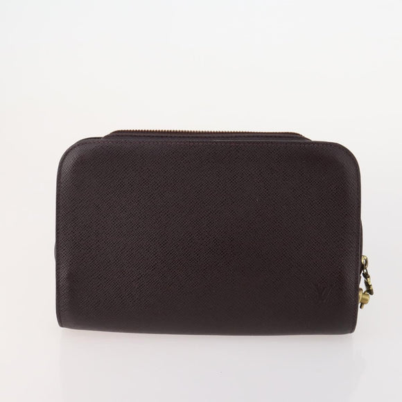 LOUIS VUITTON Taiga Baikal Clutch Bag 2 Set Acajou M30186 LV Auth bs35607