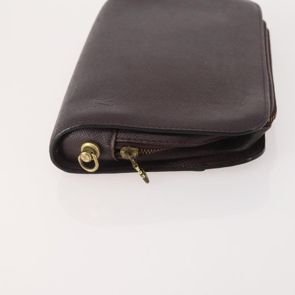 LOUIS VUITTON Taiga Baikal Clutch Bag 2 Set Acajou M30186 LV Auth bs35607