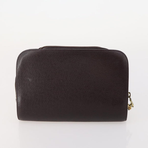 LOUIS VUITTON Taiga Baikal Clutch Bag 2 Set Acajou M30186 LV Auth bs35607