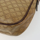 CELINE Macadam Canvas Shoulder Bag PVC Beige Gold Auth bs35608-10