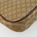 CELINE Macadam Canvas Shoulder Bag PVC Beige Gold Auth bs35608-13