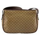 CELINE Macadam Canvas Shoulder Bag PVC Beige Gold Auth bs35608-3